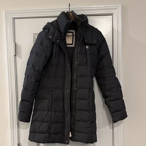 EUC Abercrombie & Fitch Women's Charcoal/Black Puffer Jacket